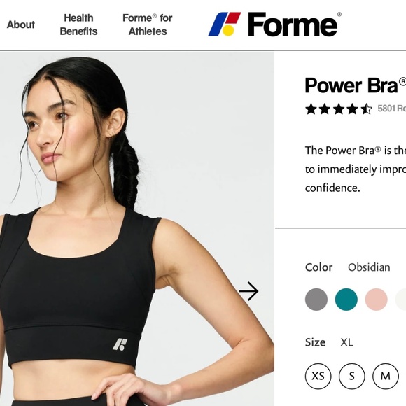 **NEW** Forme Power Bra size XL Black - Picture 1 of 7